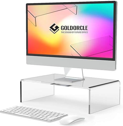 Soporte para monitor de acrílico, soporte para monitor de computadora portátil, bandeja de acrílico