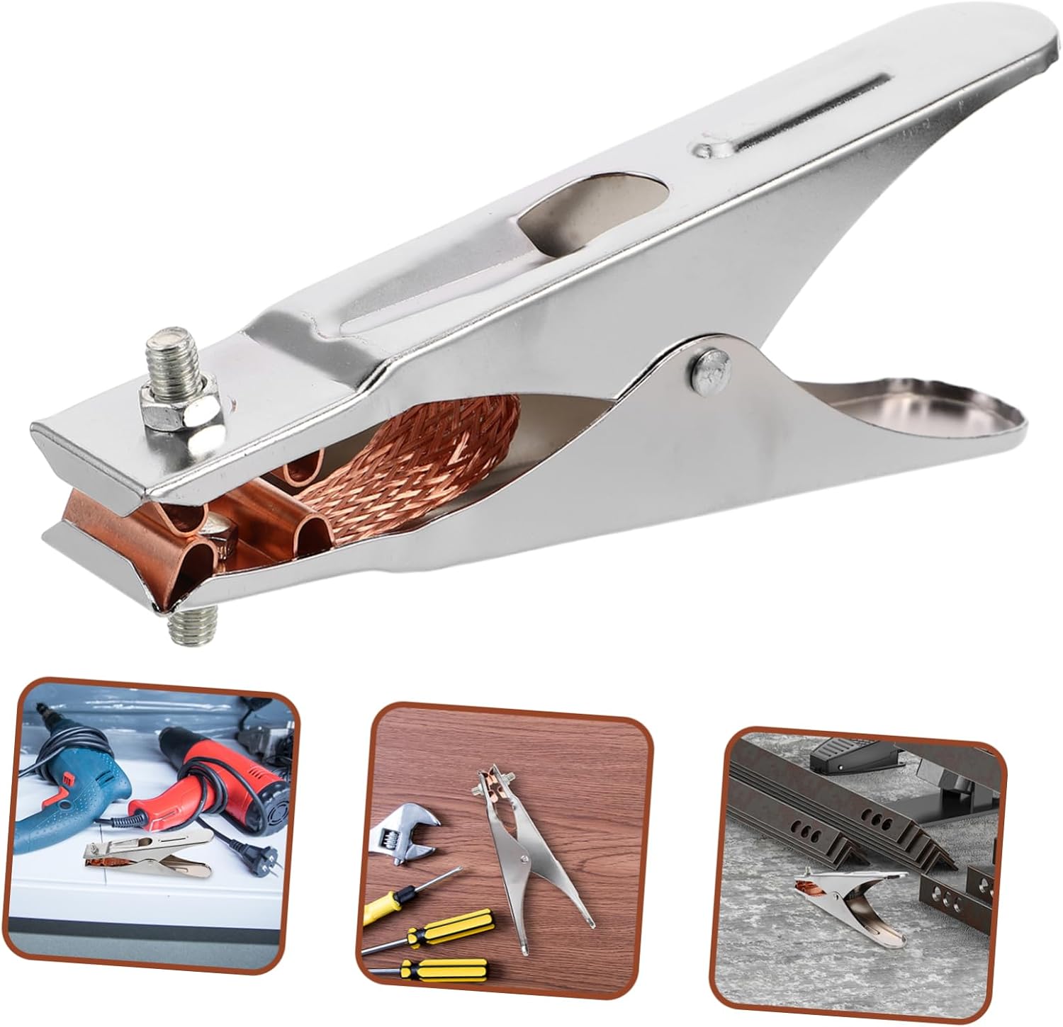 Mikinona Heavy Duty Ground Clamp for Welding Machine Automotive Grounding Clip for Precise Repair Welding Earth Clamp for Versatile Applications