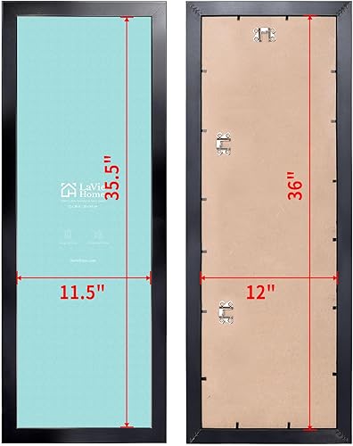 Miniatura 2 de LaVie Home Marco panorámico de 12 x 36 pulgadas, 2 unidades, color negro, para exhibir imágenes panorámicas de 12 x 36 pulgadas, marcos horizontales