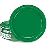 QZYL 50 PCS Disposable Paper Plates, 9 Inches Dinner Paper Plates Set, Green Heavy Duty Tableware, Round Dinnerware for Daily Use Picnic Anniversary Birthday St Patricks Day Party Supplies