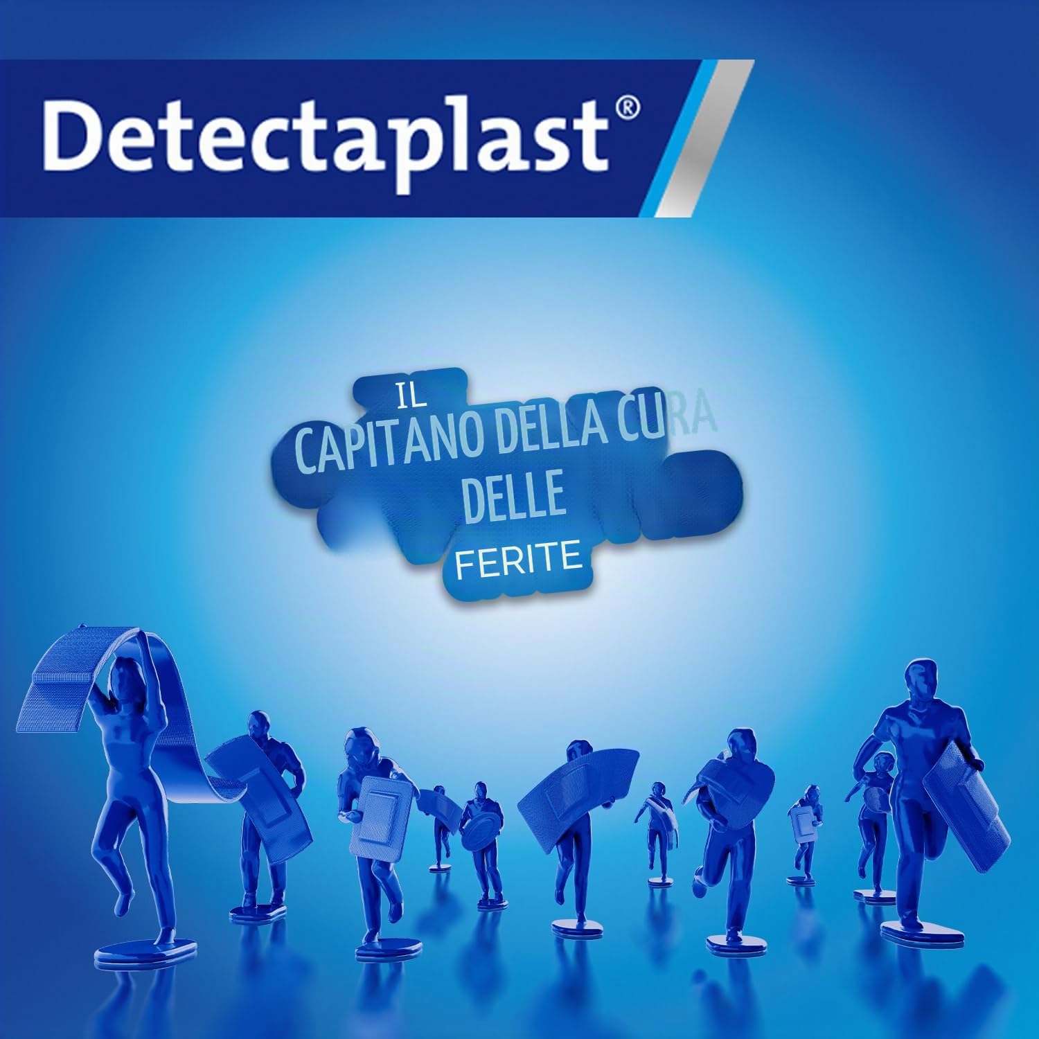 Detectaplast Ricarica di cerotti per kit di primo soccorso, 5 confezioni da 36 cerotti blu elastici ciascuna, 180 cerotti per primo soccorso per la ristorazione