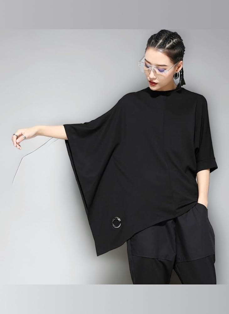 Amazon | [X-CHEN] アシンメトリー Tシャツ レディース 七分袖 半袖