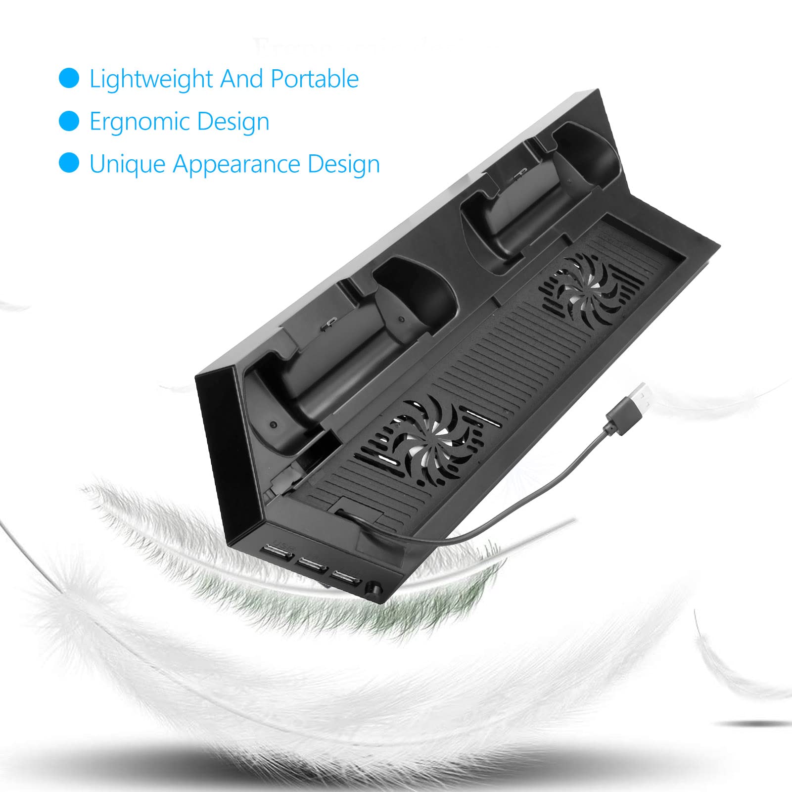Zunate Lüfter für, SY001 Slim Cooling Fan Console Cooler, für Stand Silent Cooling Fan Station, für 4 Console und Controller/Game Console