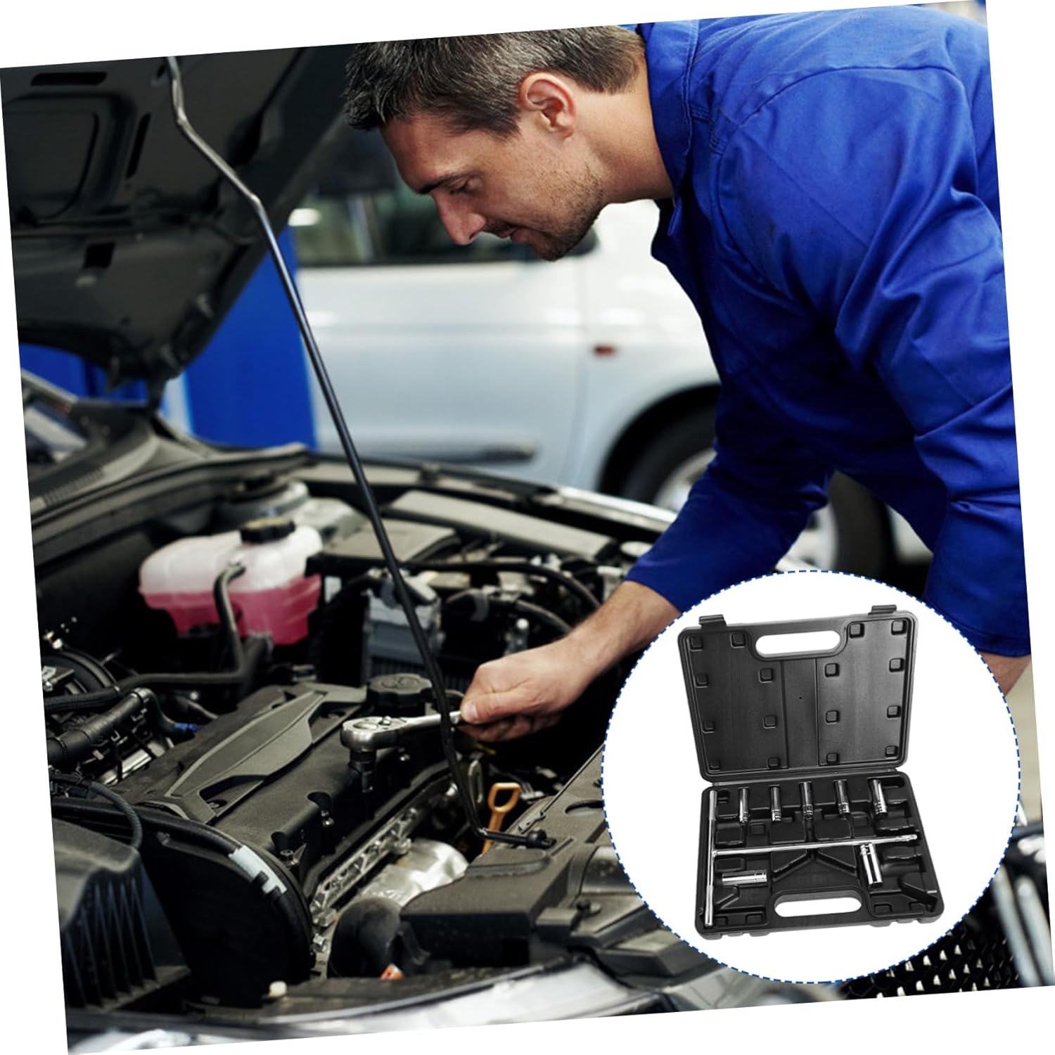 1set Handle Socket Wrench Set Vanadium Metric Tool for Home Repair Construction Electroplated Finish for Mechanics and Projects