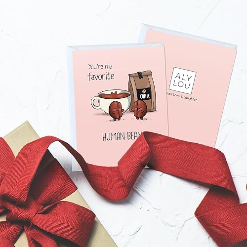 Miniatura 3 de Coffee Anniversary Birthday Card for Her HimFunny Birthday Card for Boyfriend GirlfriendHusband WifeHandmade Greeting Card (You're my favorite human