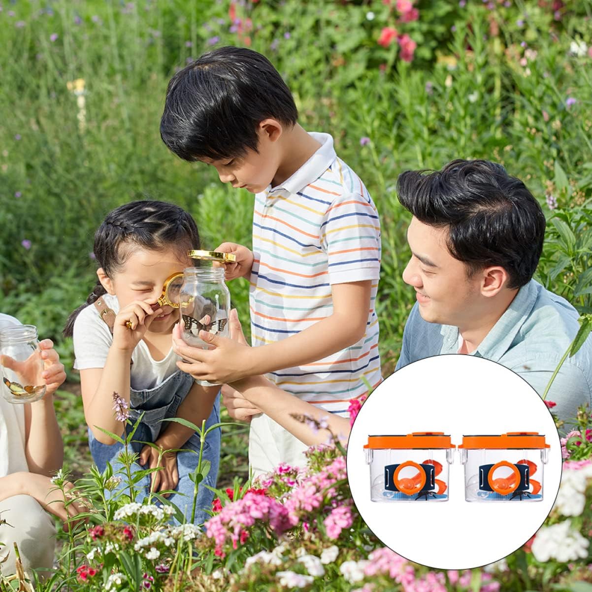 Yardwe 2pcs Outdoor Insect Viewer Magnifier Boxes with Dual Lenses for Boys and Girls Observation Containers for Nature Exploration and Science Education