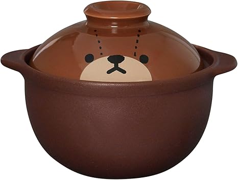Amazon Co Jp くまのがっこう ジャッキー カラーフェイス 土鍋 一人用 650ml ブラウン 7140 ホーム キッチン