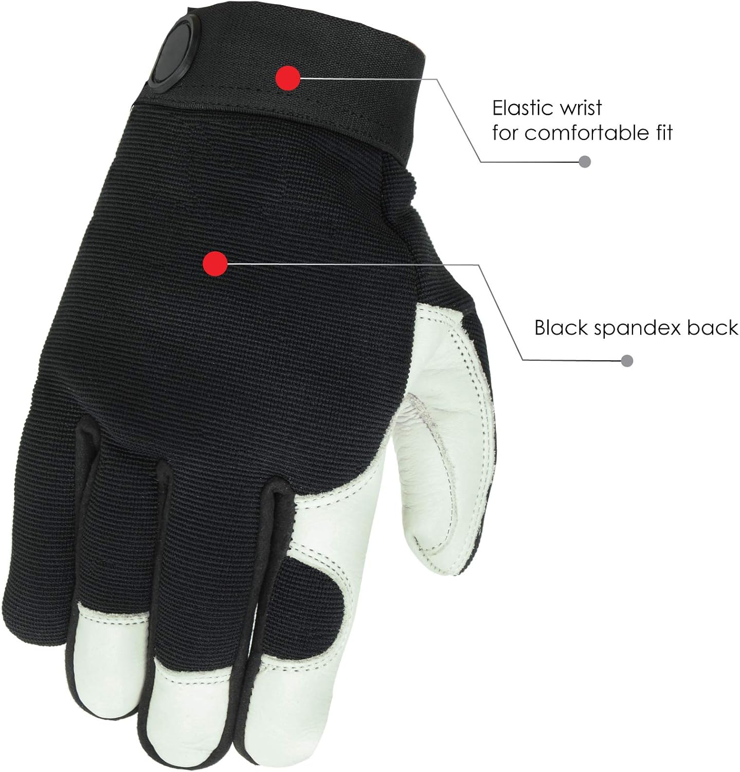 Grain Buffalo Mechanics Gloves, Palomino/Black, Unlined