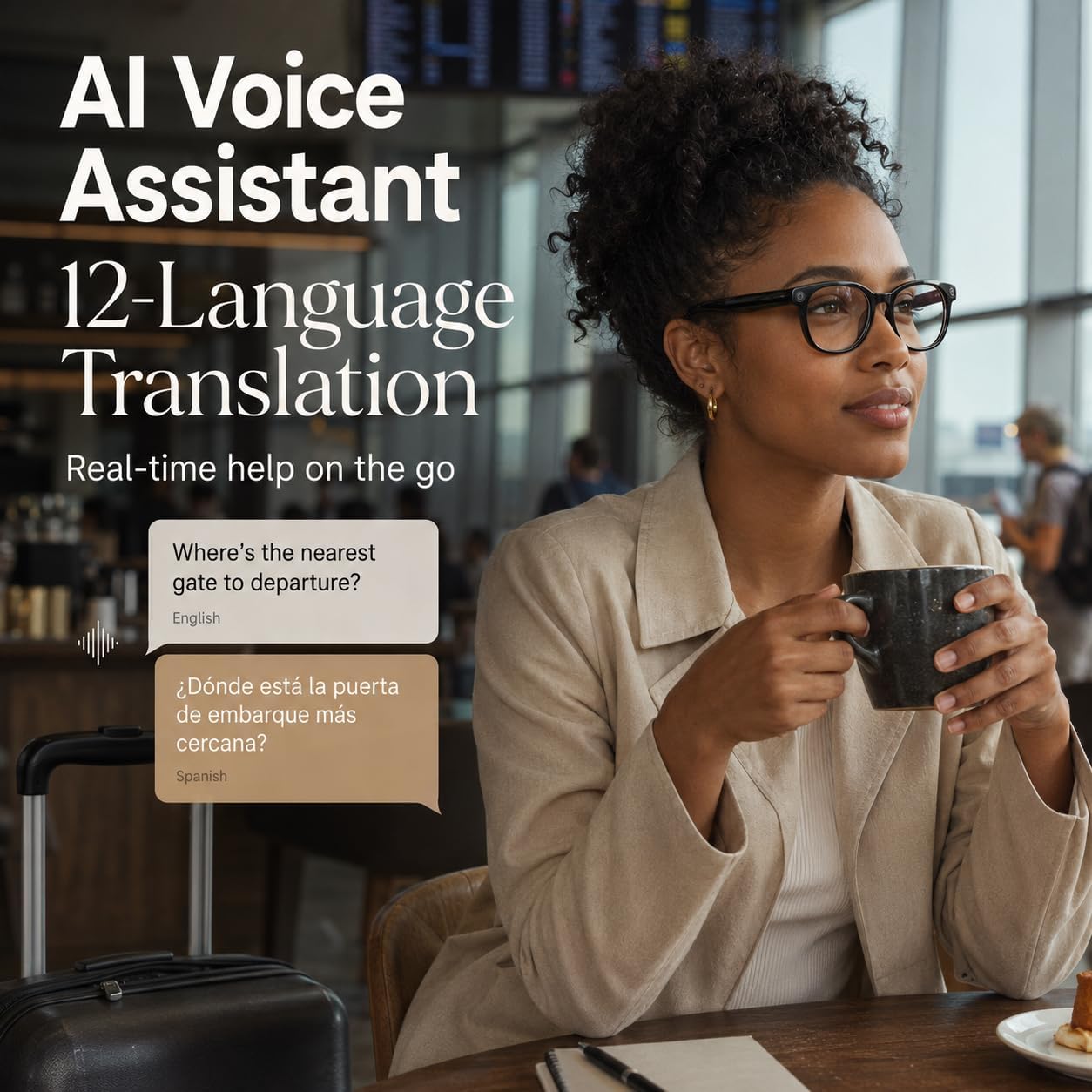 AI Smart Glasses with 8MP Camera, 1-Second Capture, AI Voice Assistant, 4GB