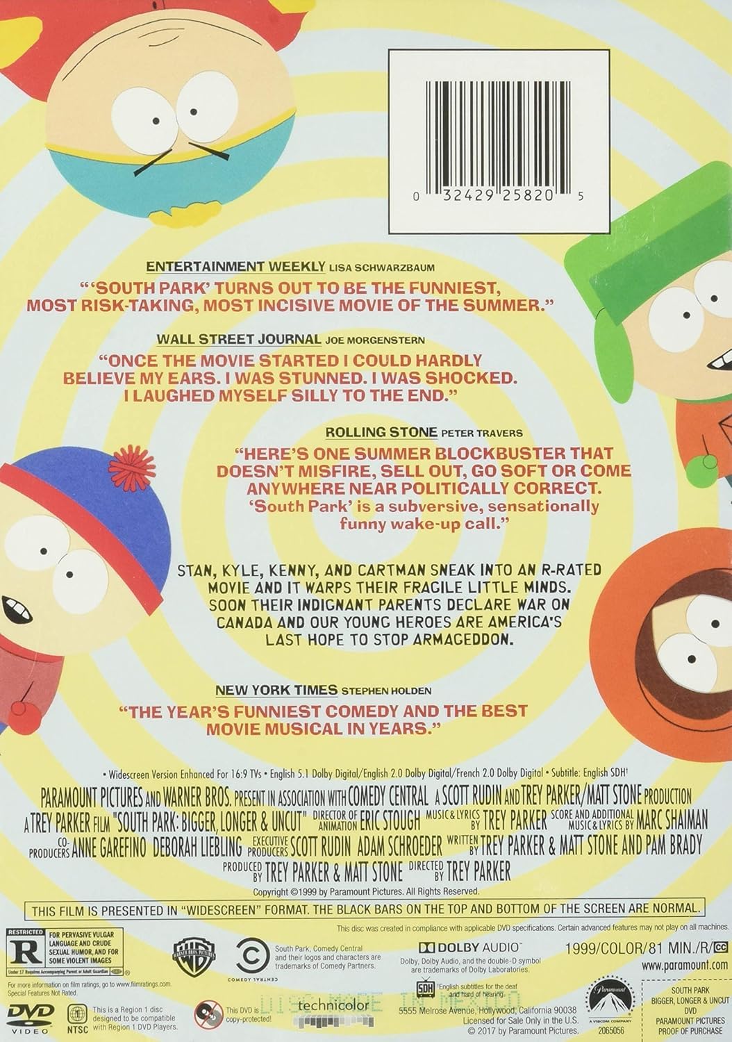 South Park: Seasons 1-20 (DVD 4-Pack: Seasons 1-5; Seasons 6-10; Seasons 11-15; Seasons 16-20) + South Park Movie (Bigger, Longer, & Uncut)