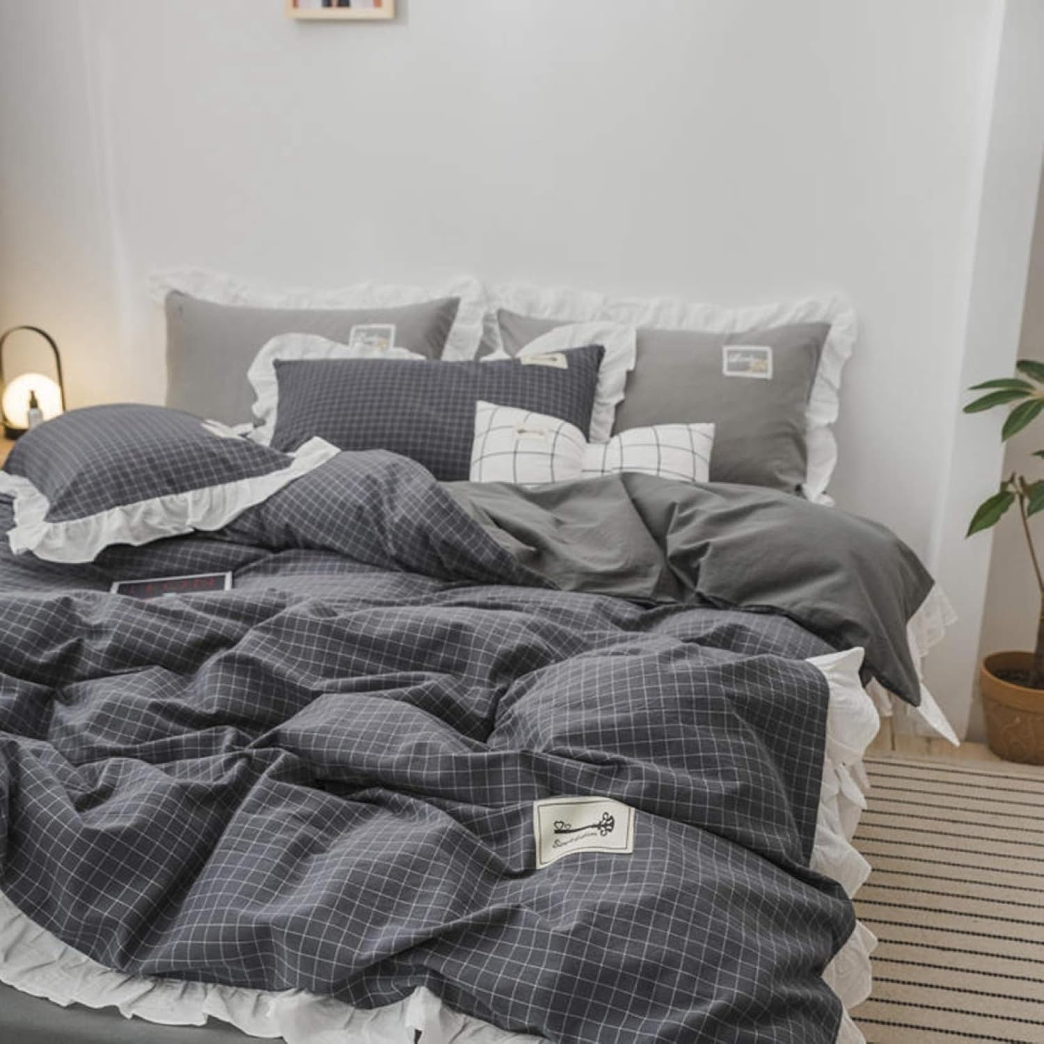 シンプル 掛け布団カバー マットレスカバー 純色 ライトグレー 150a シングル 寝具カバー ベッドカバー セット カラー 寝具カ