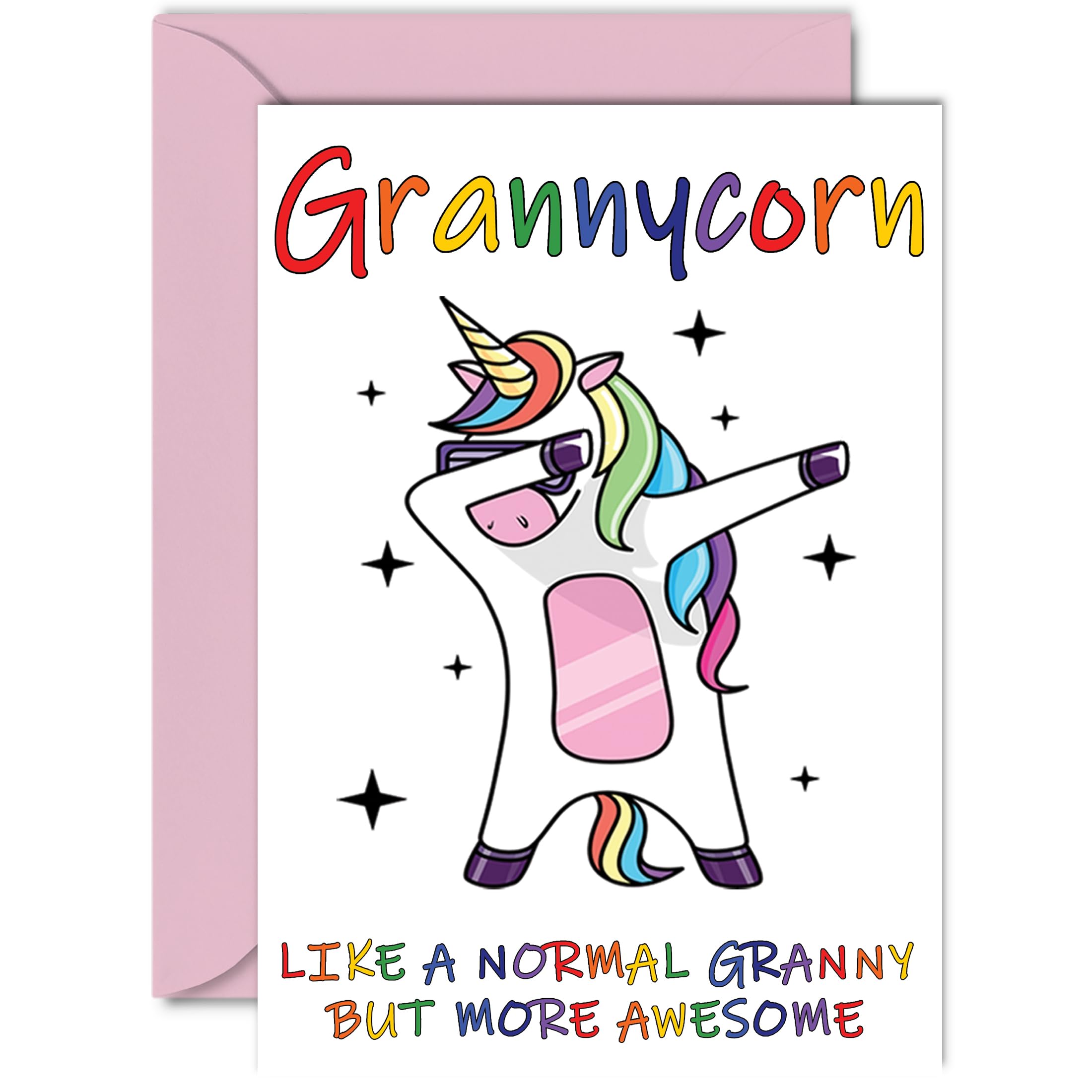 Birthday Cards for Granny - Grannycorn - Granny Mothers Day Card from Grandson Granddaughter, Happy Birthday Granny, Gran Unicorn Birthday Card, A5 Seasonal Granny Funny Greeting Cards