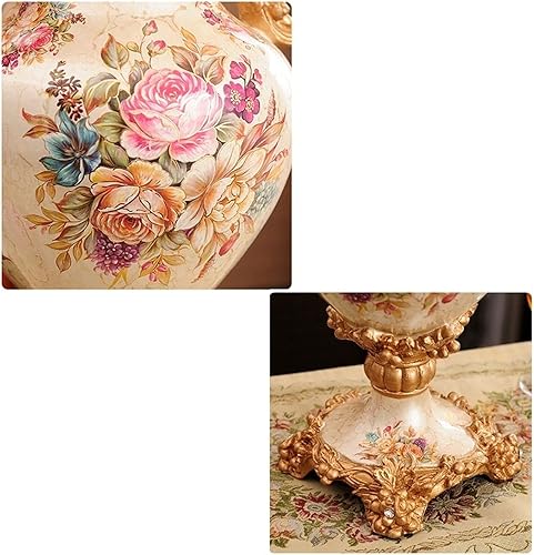 Miniatura 5 de Floreros altos de resina retro de estilo europeo para sala de estar, comedor, centro de mesa, dormitorio, oficina, hotel, decoración del hogar,