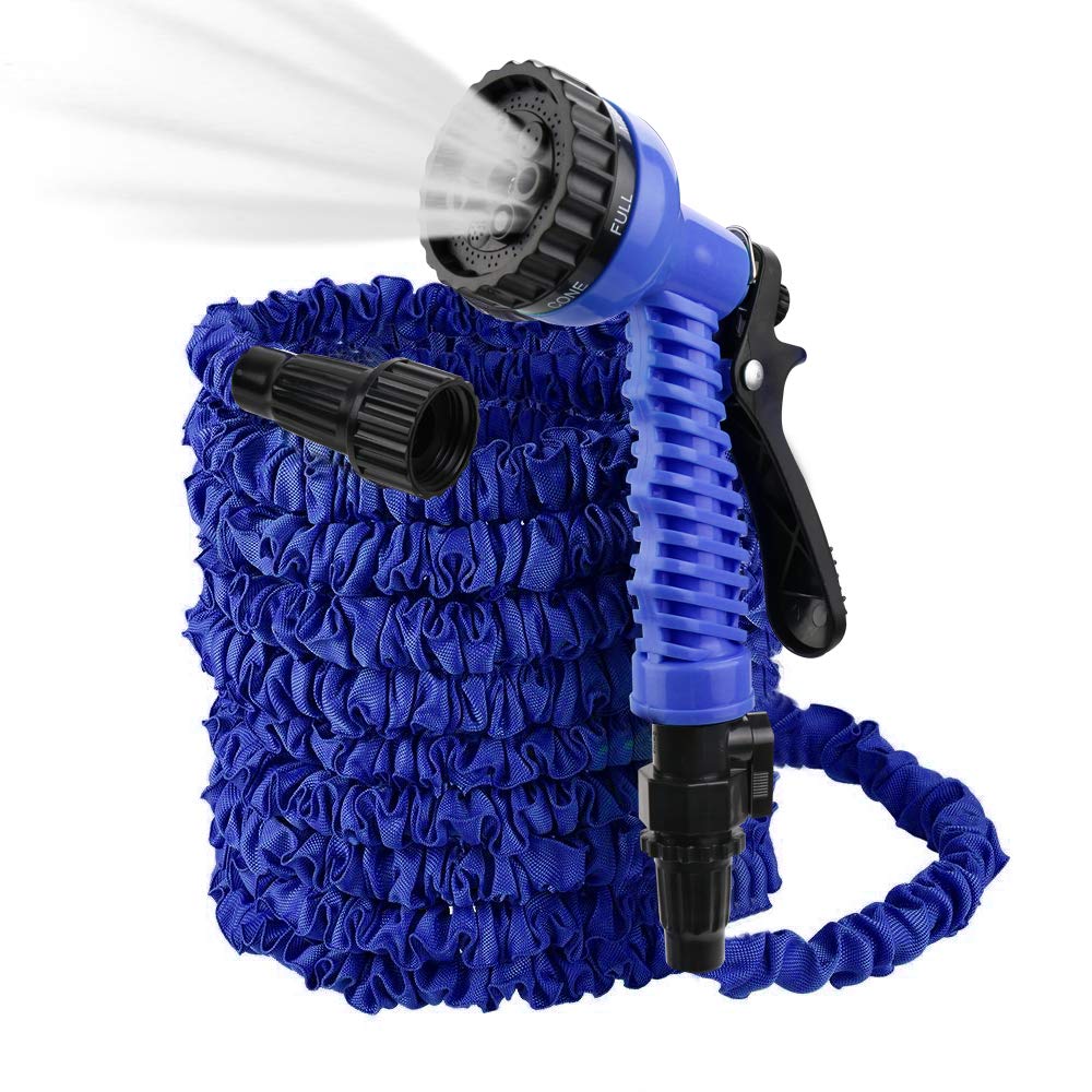 ActionEliters Expandable Garden Hose, Flexible Water Hose 8 Functions Hose Nozzles with Lightweight Triple Latex Core and Advanced Strength for Gardening Car Washing 50ft