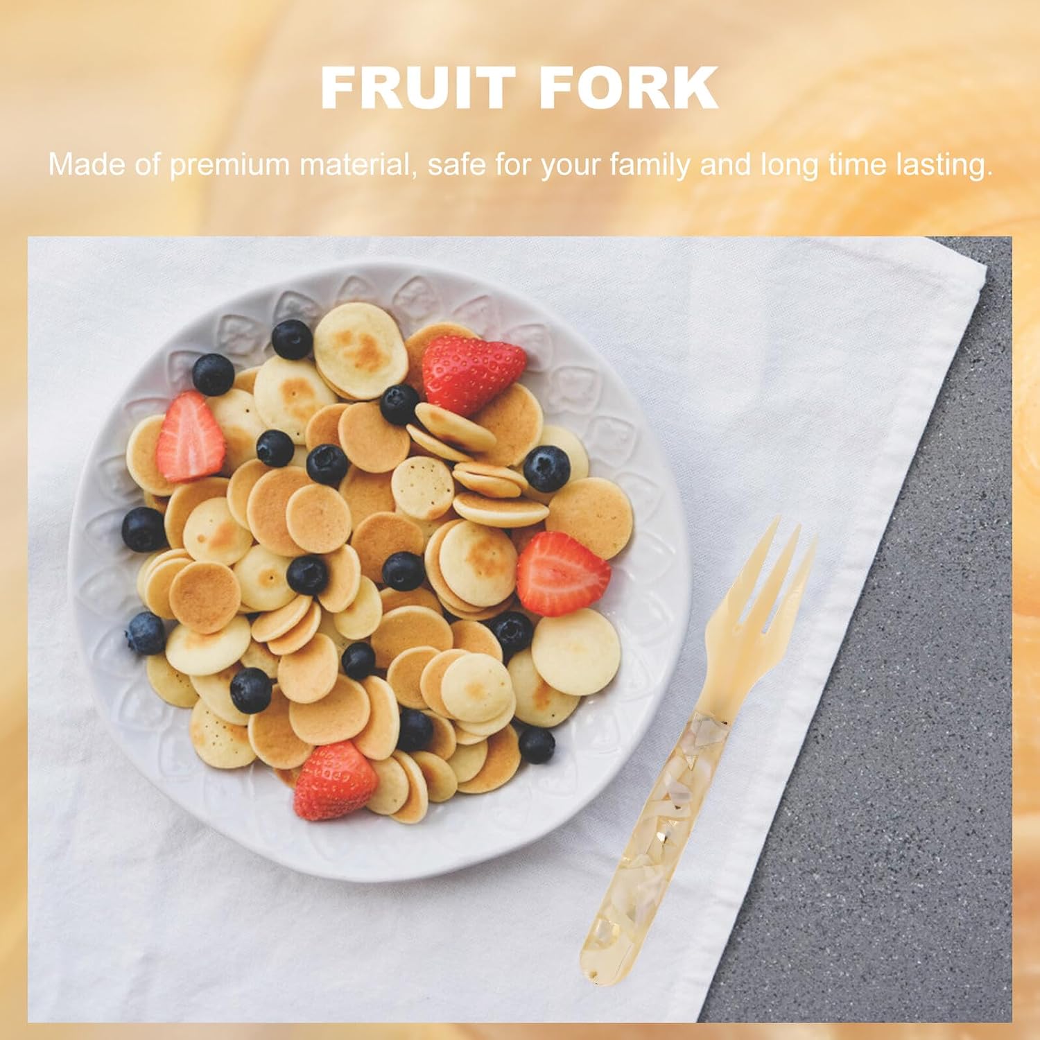 Shell Fork Xmas 2pcs Reusable Beige Dessert Cake Fork for Christmas