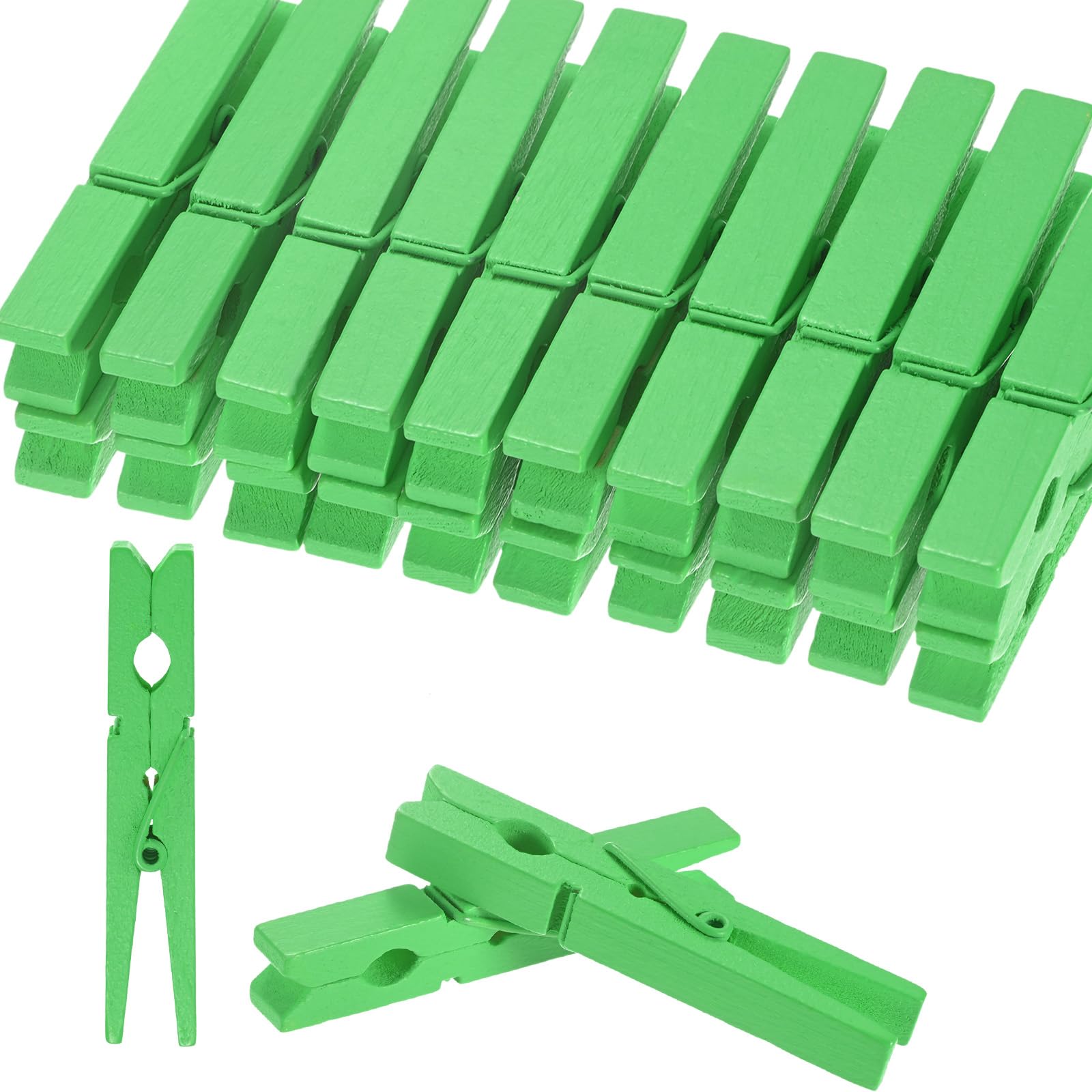 M METERXITY 30-Pack Colored Clothespins Wooden, 2.8 Inch/72mm Colorful Clothes Pins for Hanging Clothing/Crafts/Pictures, Wooden Clothespins [Green]