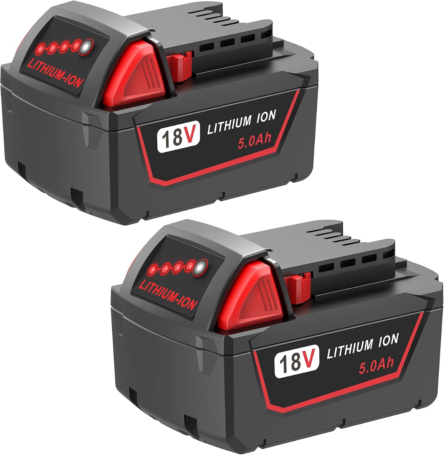 5000mAh Replacement Battery for Milwaukee 18V Battery Compatible with Milwaukee M18 Battery 48-11-1850 48-11-1852 48-11-1820 48-11-1828 48-11-1830 Cordless Power Tools (2 Pack)