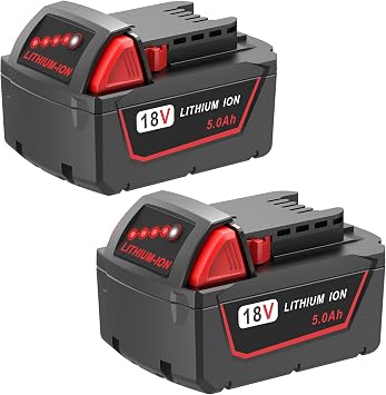 5000mAh Replacement Battery for Milwaukee 18V Battery Compatible with Milwaukee M18 Battery 48-11-1850 48-11-1852 48-11-1820 48-11-1828 48-11-1830 Cordless Power Tools 2 Pack