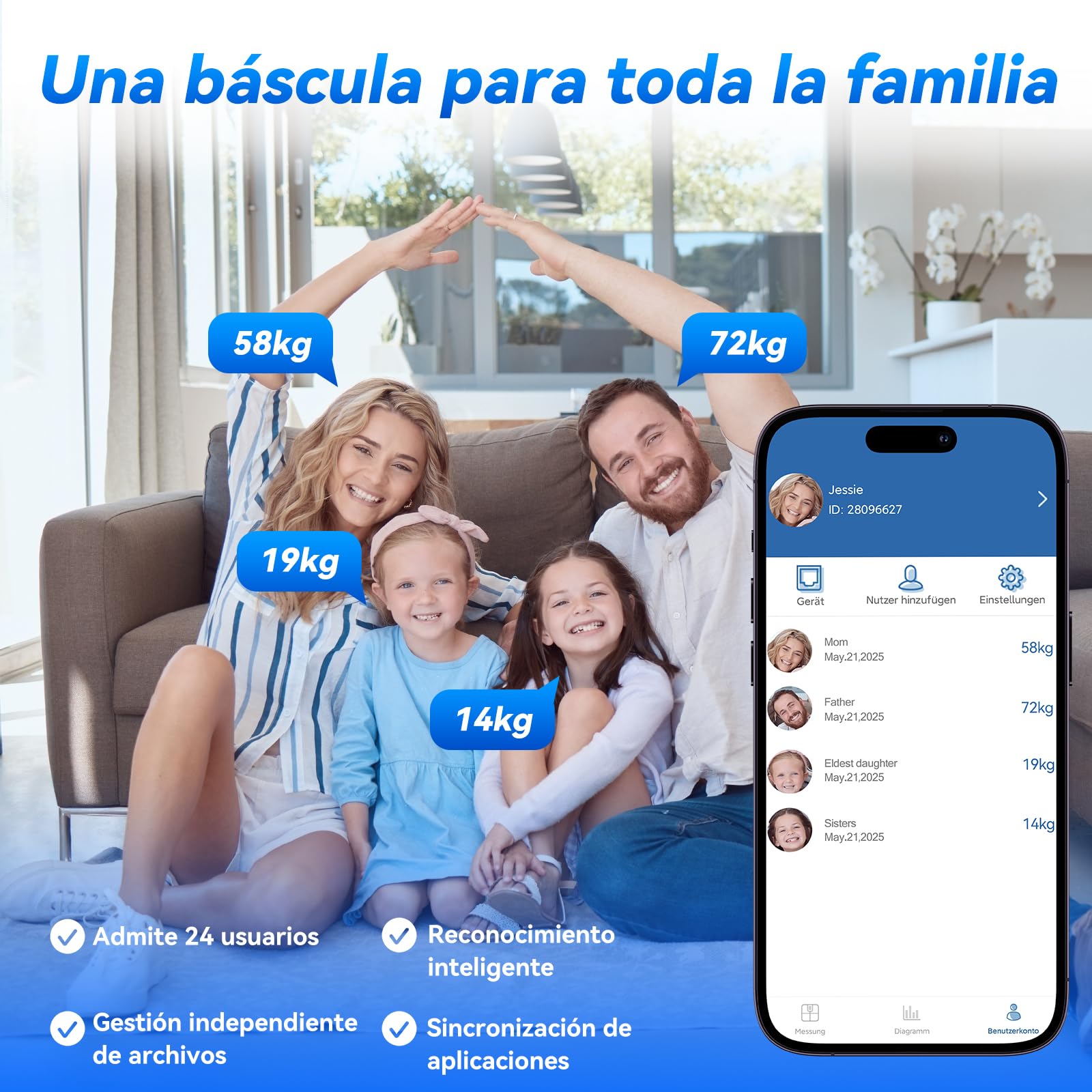 Lepulse Bascula Bioimpedancia 8 Electrodos, Digital Bascula Grasa Corporal y Muscular Recargable con Pantalla Grande, Precision Bascula de Baño Grasa Corporal Balanza Inteligente con 20 Mediciónes