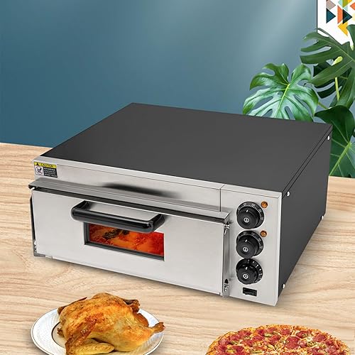 Miniatura 5 de Horno eléctrico de pizza de 1800 W, horno de pizza comercial para interiores, encimera, máquina de pizza multiusos para interiores para el hogar,