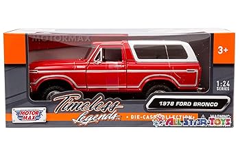 モーターマックス 1/24 1978 フォードブロンコ BLACK / RED Amazon.com: 1978 Bronco 1:24 Diecast Model Car SUV Motormax