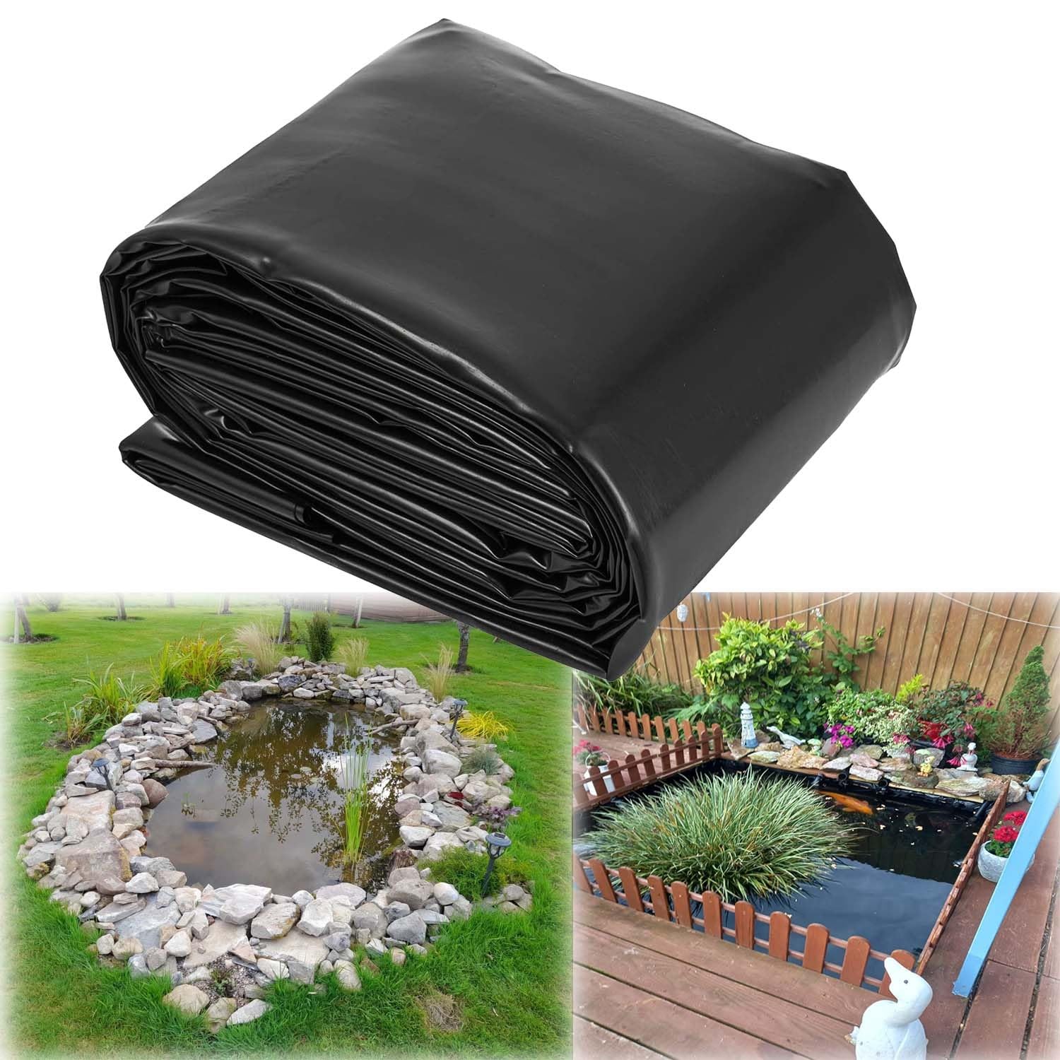Bâche pour bassins carpes koï 4x5m 5,5x9m 6,5x10m, revêtement cascade de jardin souple