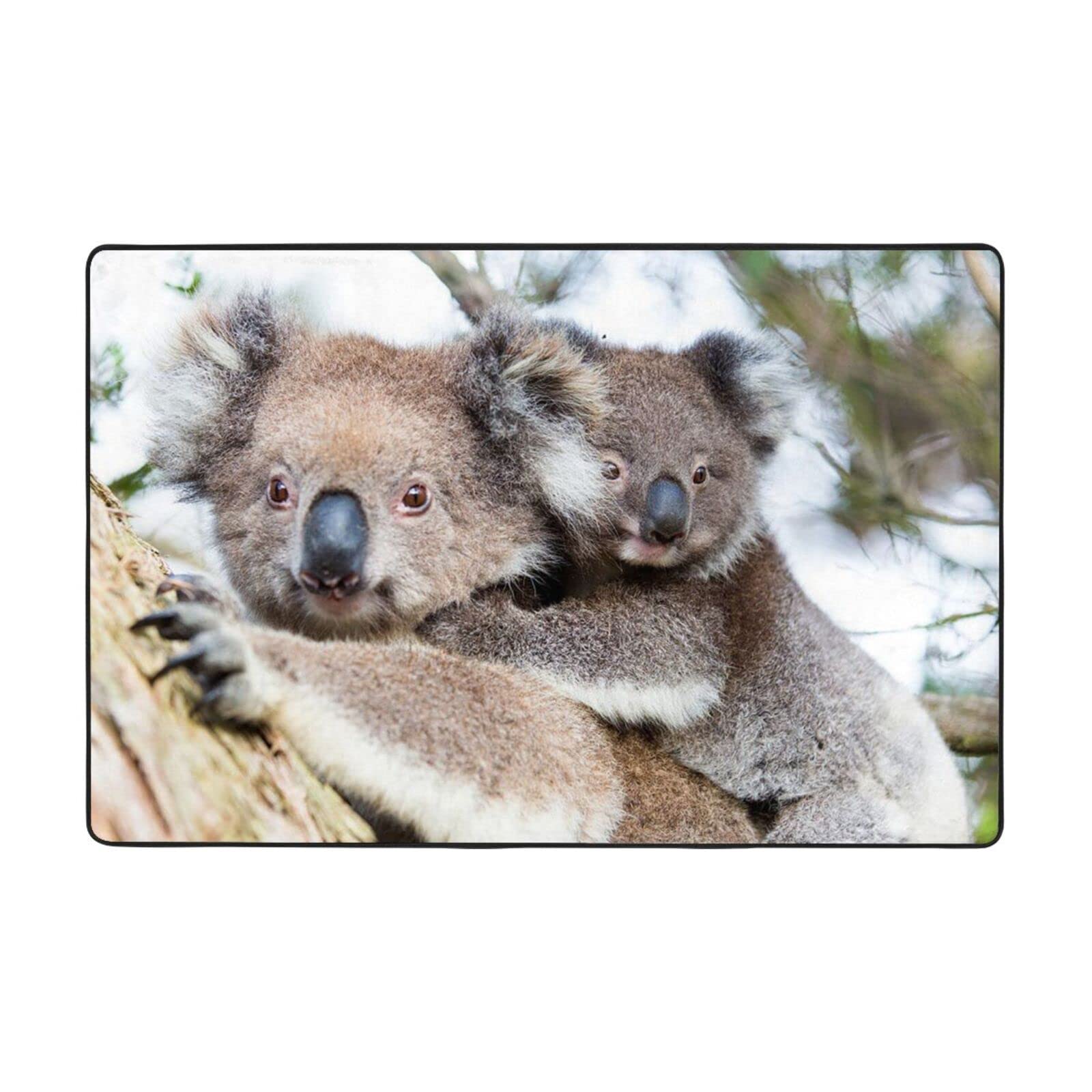 Tapis flanelle rectangulaire koala doux et anti-dérapant pour chambre NOGRAX