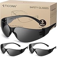 Vista 11 de TICONN Gafas de seguridad transparentes para hombres, gafas protectoras resistentes a los arañazos y impactos, cumplen con la norma ANSI Z87.1