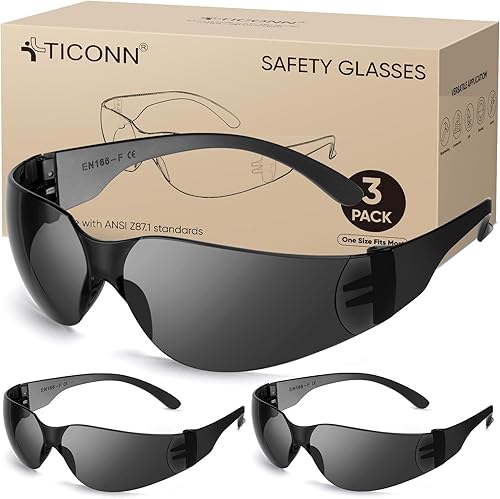 Miniatura 11 de TICONN Gafas de seguridad transparentes para hombres, gafas protectoras resistentes a los arañazos y impactos, cumplen con la norma ANSI Z87.1