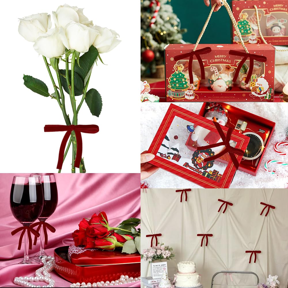 Ruban Velours Rouge 10mm X 23m - Ruban Cadeau Emballage Luxueux Pour Noël, Mariage Et Décorations