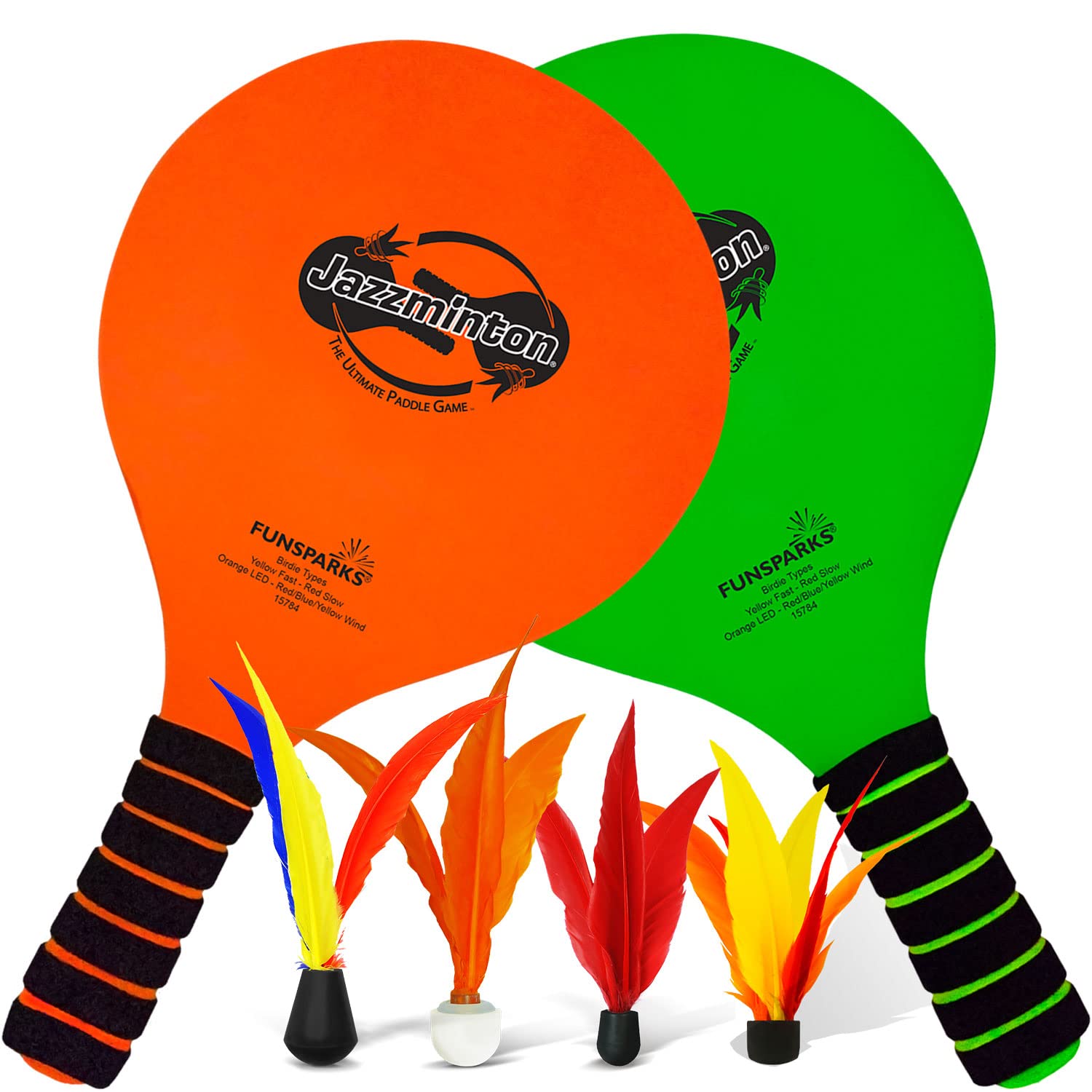Jazzminton Variety Paddle Ball Game - Racquetball Set Wooden Beach Racket Games for Kids and Adults