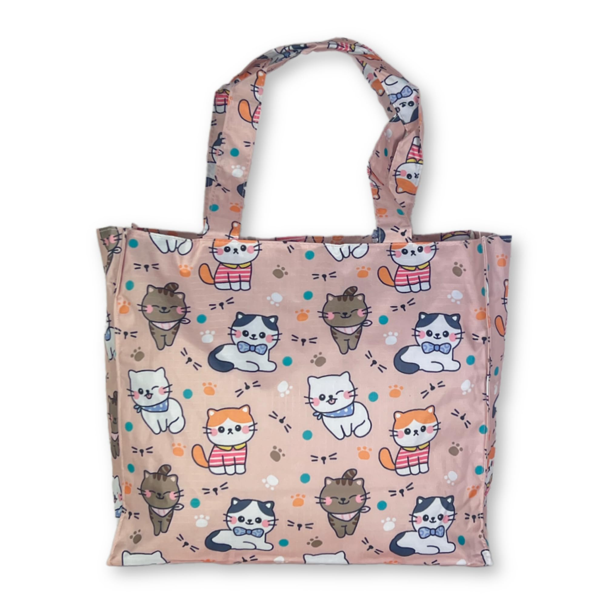 NextStyle Women's Small Plastic Bag Reusable Nylon Bag for Shopping Shopper Bag Zipper Bags Zip Casual Universal Design Kittens 30 cm Christmas Gift Idea Mum