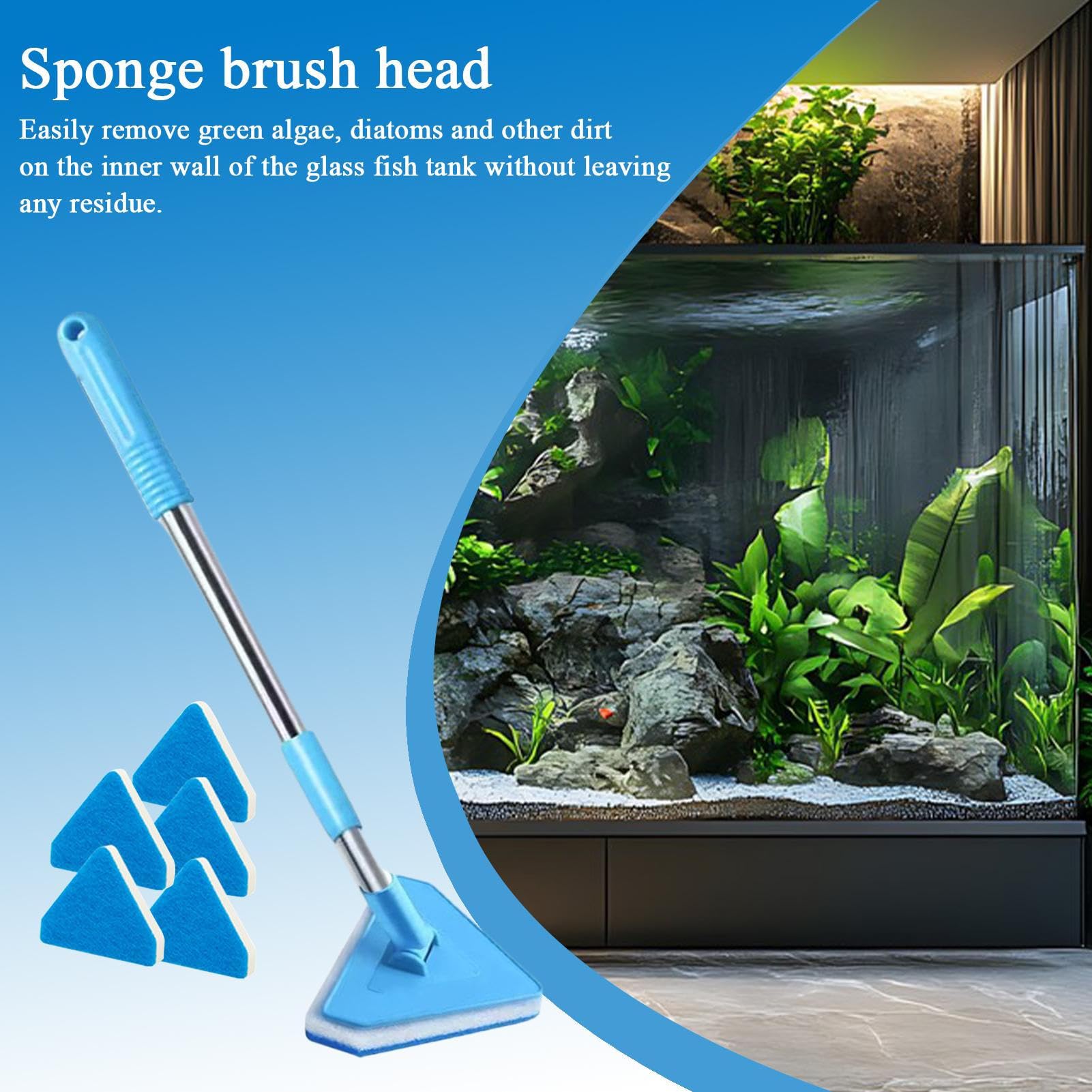 Aquarium Scheuerbürste - Glasbecken Reiniger Für Aquarien, & Schaber Set Zur Reinigung Von Aquarien, Teichen & Terrarien