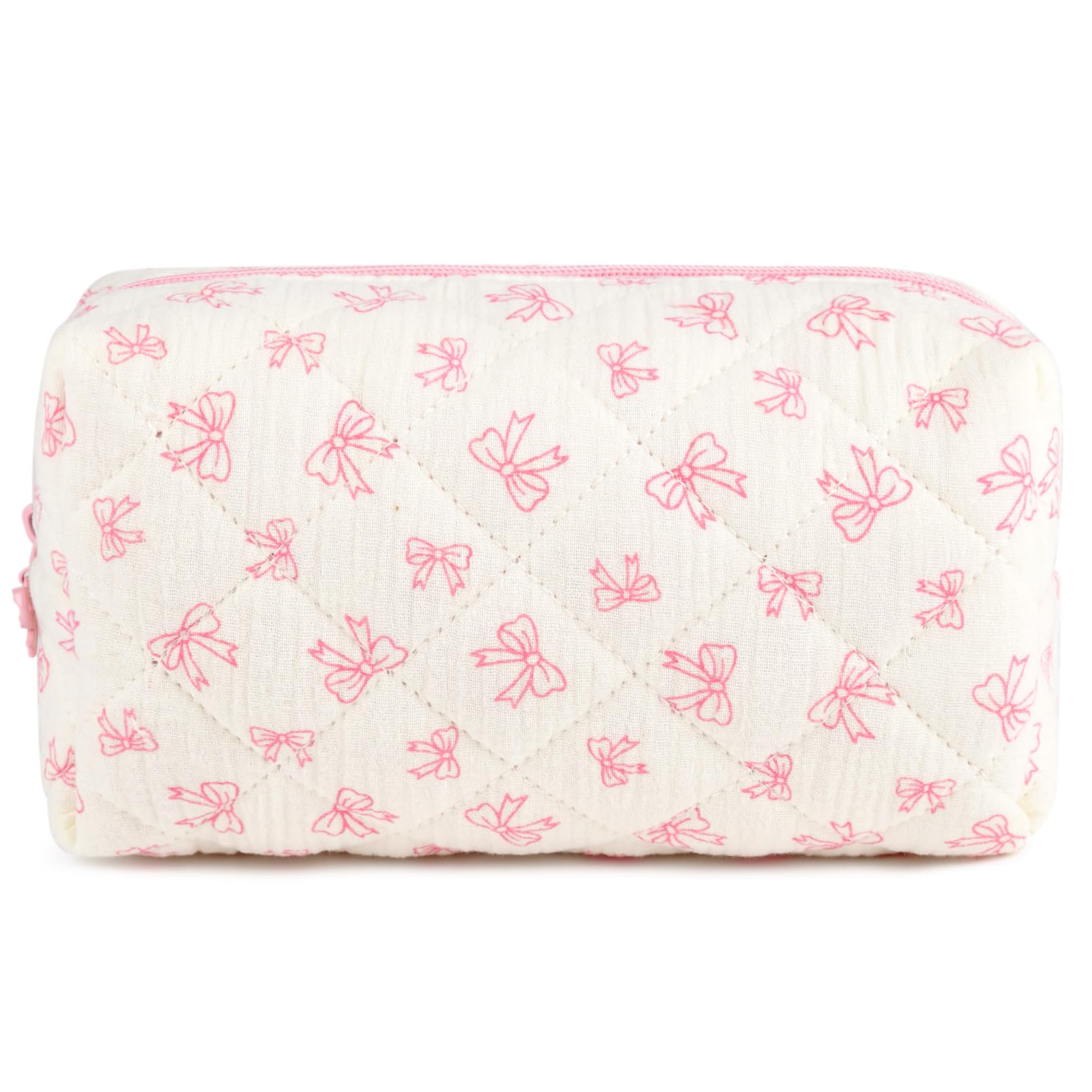 Floral Makeup Bag Quilted Cosmetic Bag Cute Makeup Pouch Coquette Makeup  Bag Aesthetic Travel toiletry bag Organizer Cotton Makeup Brushes Storage  Bag