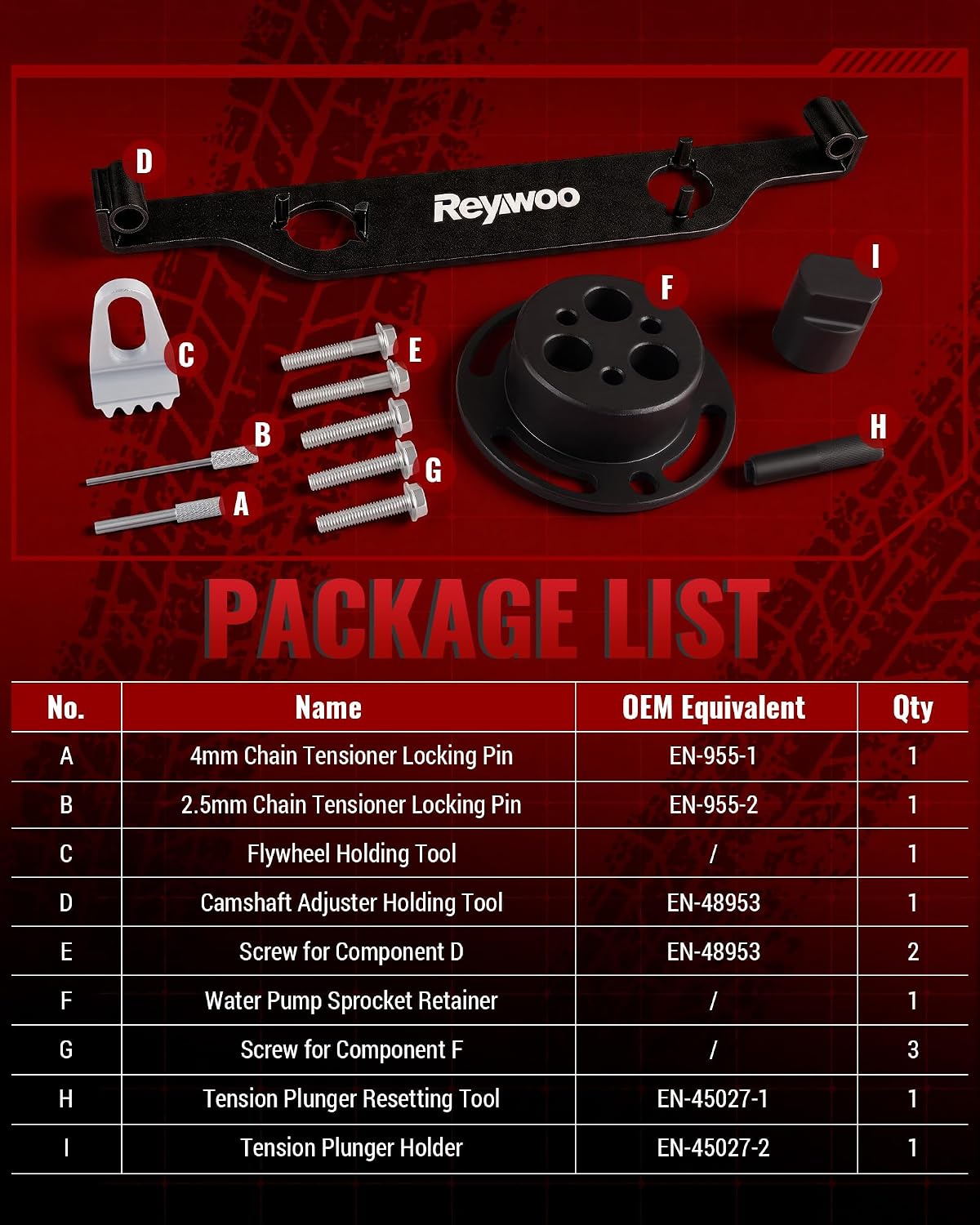 Reywoo Timing Tool Kit Compatible with Buick Chevrolet GMC 2.0 2.4 Ecotec - Camshaft Actuator Lock, Cam Phaser & Water Pump Sprocket Retainer Tool, Replaces EN48953