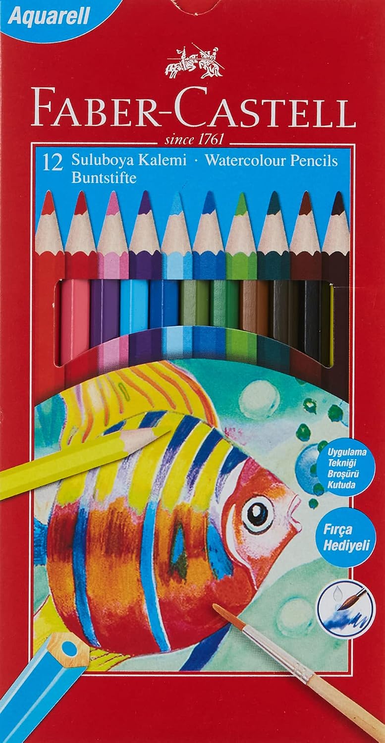 fabercastell Fabercastell faber-castell Watercolour Pencils Set Of 12 different colors Brand Name: Faber-Castell | Writing Instrument Form: Colored Pencil | Color: different colors | Ink Color: Red | Age Range Description: Adult | Material: Hexagonal