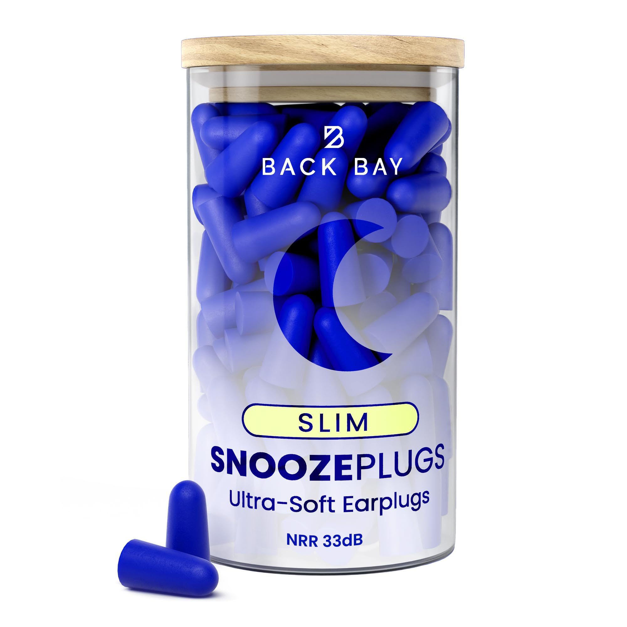 SnoozePlugs Slim - Tapones para los oídos pequeños para canales auditivos pequeños, tapones delgados para dormir, 60 pares de tapones para los oídos de mujer para dormir - 33 dB NRR cómodos tapones de