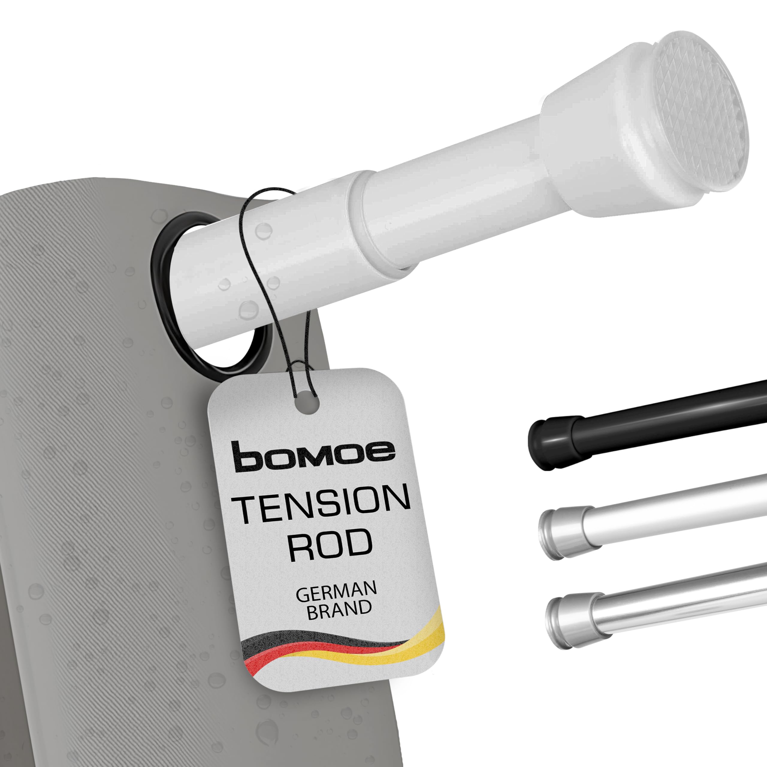 Asta Tenda Doccia Estensibile 60-290cm - Acciaio Inox, Antiscivolo, Senza Forare