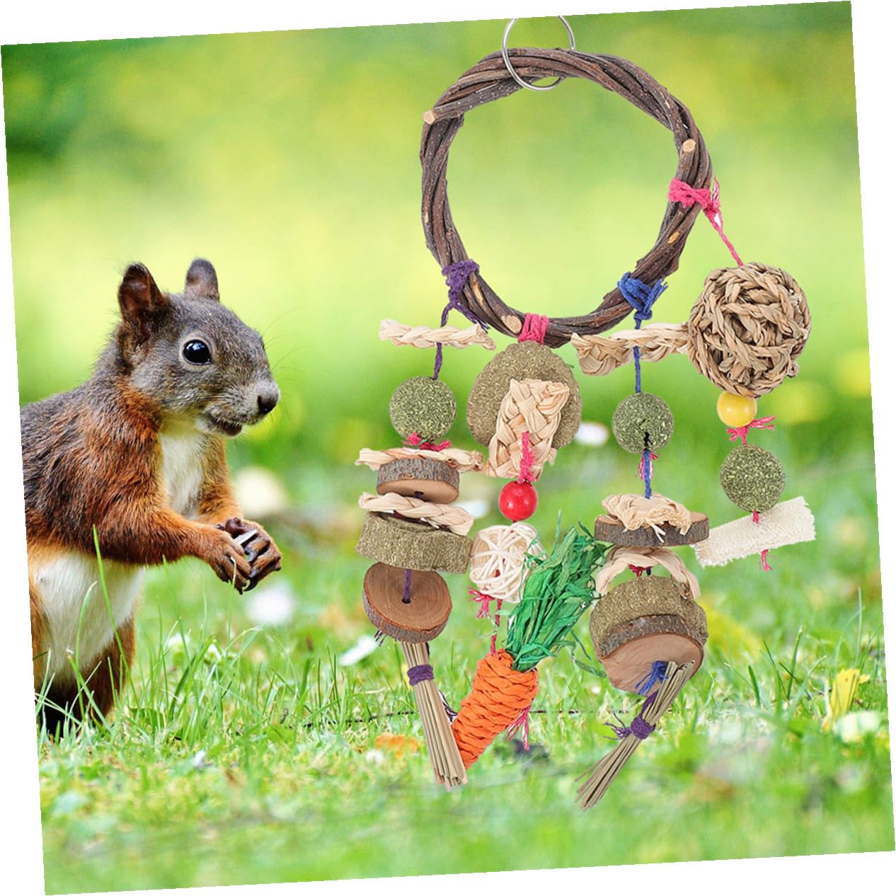 2 Stück Hängendes Kaninchen Kauspielzeug Geruchsfreies und Stabiltes Hamster und Kleintierspielzeug zum Aufhängen für Spiel und Training