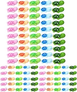 100 Pcs Luminous Resin Mini Turtle, Miniature Resin Sea Turtle Glow in The Dark, Mini Resin Turtle for Garden Micro Landscape DIY Ocean Animal Theme Party Decoration Cake Toppers