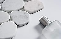 Vista 3 de 5 hojas de azulejo de mosaico de mármol para salpicadura de cocina, piso de baño, etc, colección River Rock, rondas mixtas, 12"X12"X3/8", desgastado