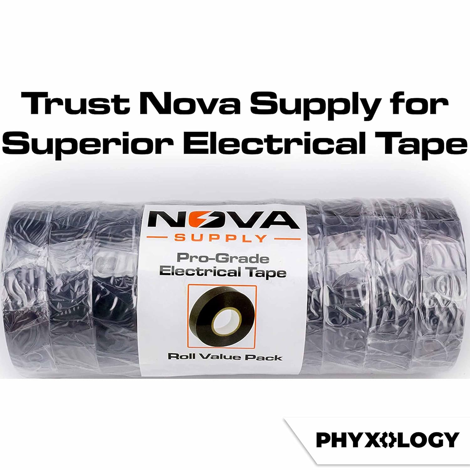 Professional-Grade Black Electrical Tape 5 Pk 3/4in x 60 ft. Flame Retardant, UV & Weather Resistant Vinyl. UL & CSA Certified for Indoor/Outdoor Use. Pro Adhesive Insulates Up to 600V & Resists Heat