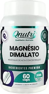 Magnésio Dimalato 300mg 60 Cápsulas Suplemento Mineral Sem Glúten Qnutri