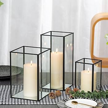 我谷風盆　約32cm×約22.5cm×約3.5cm Amazon.com: yshengood Hurricane Candle Holder 3 Pieces, Gass