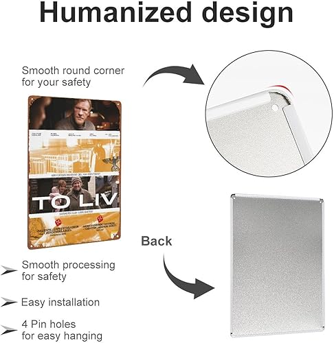 Miniatura 3 de Zwei Leben Club Bedroom Office Coffee Bar Wall Art Retro Poster Tin Signs 12X8 Inch