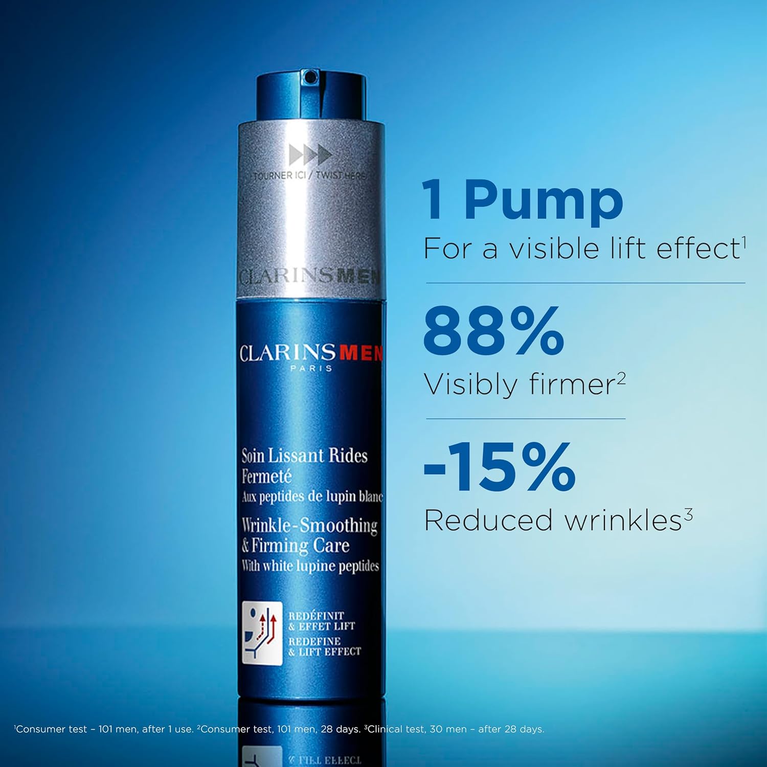 CLARINSMEN Wrinkle Smoothing and Firming Anti Aging Face Moisturizer | Mens Face Moisturizer | Visibly Lifts, Firms, Smoothes Skin and Refines Pores | All Skin Types | 1.7 Ounces