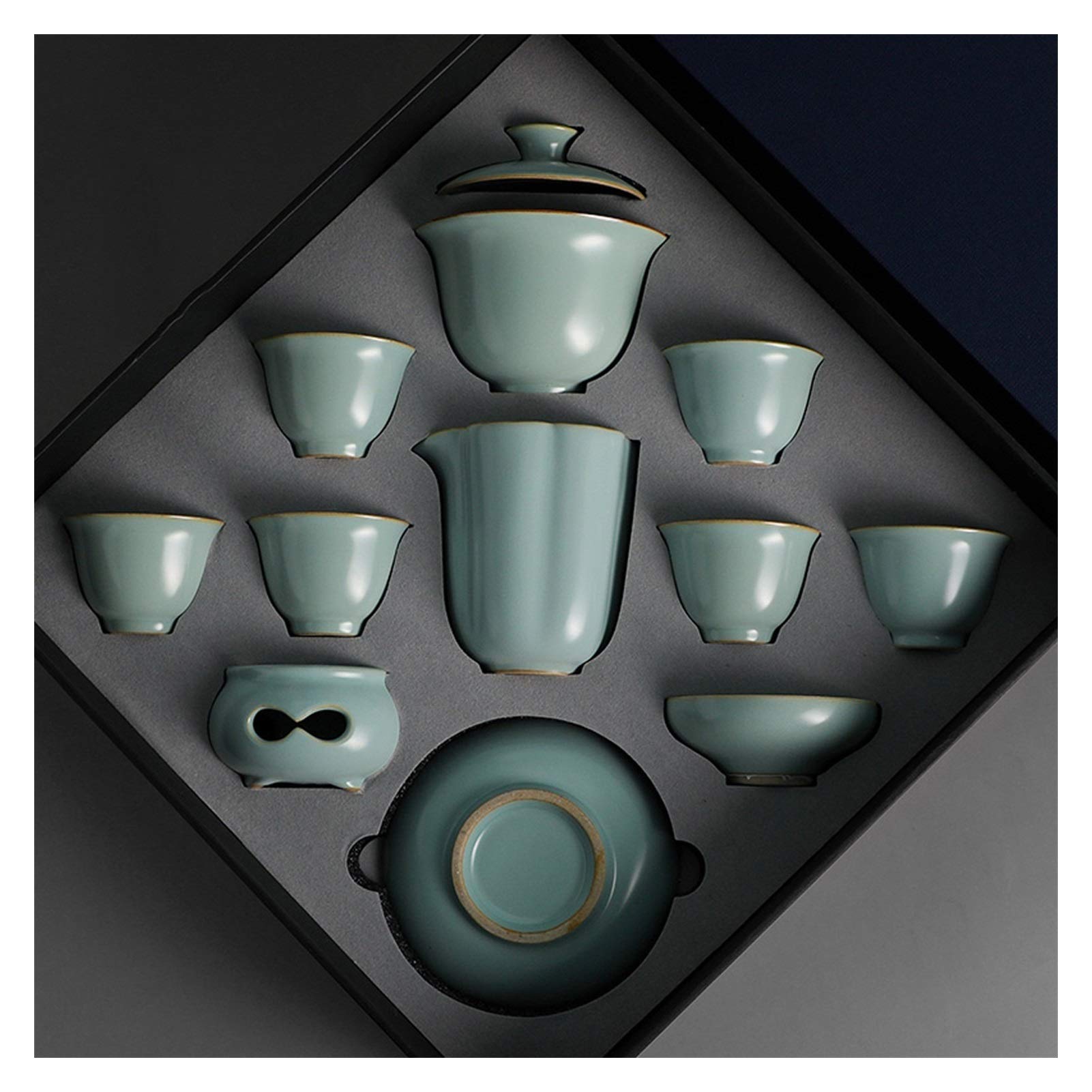 Ceramiczny zestaw czajniczek do herbaty z 6 filiżankami i sitkiem - tradycyjny chiński zestaw do herbaty do domowego parzenia