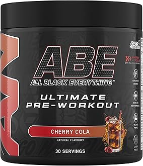 ABE Pre Workout - All Black Everything Pre Workout Powder, Energy & Physical Performance with Citrulline, Creatine, Beta Alanine (375g - 30 Servings) (Cherry Cola)