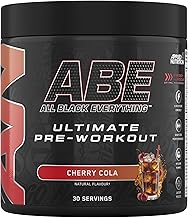 Applied Nutrition ABE Pre Workout - All Black Everything Pre Workout Powder, Energy & Physical Performance with Citrulline, Creatine, Beta Alanine (375g - 30 Servings) (Cherry Cola)