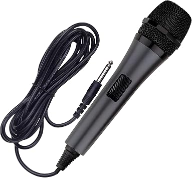 Karaoke USA M187 Professional Dynamic Microphone Corded,Black